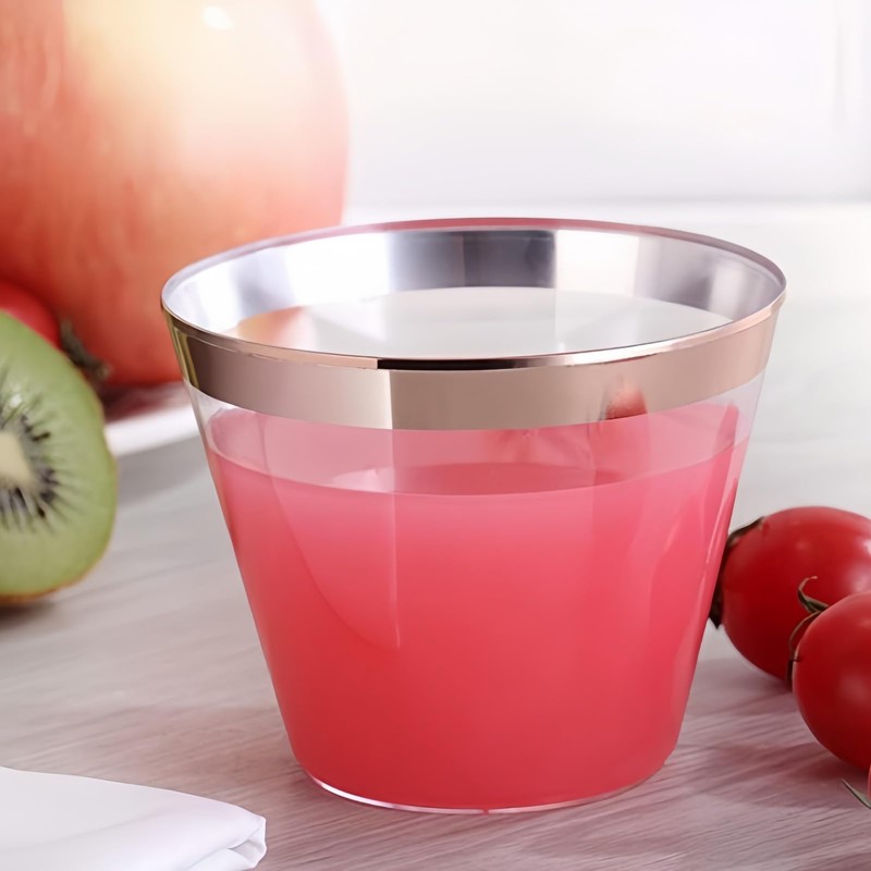 Qoexio 100pcs Plastic Cups Plastic Cups Western Food Ice Cream