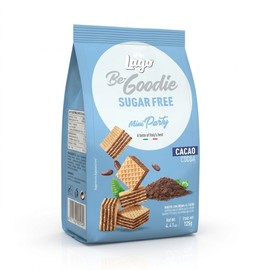 Lago 1968, Mini Party 125g, Wafer senza Zucchero con Crema Cacao 74% con 5 Strati Friabili di Wafer e una Crema Cioccolato Vellutata