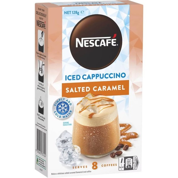 Nescafe Iced Coffee Salted Caramel Sachets 8 Pack 128g