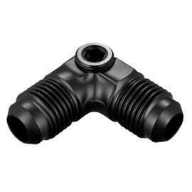EVIL ENERGY 6AN Male to 6AN 90 Degree Male Flare Union Coupler with 1/8 NPT Gauge Port Fitting Adapter
