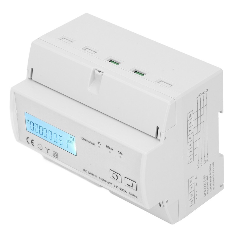 3 Phase Electricity Meter Bidirectional LCD Backlit 85‑270V Input Energy