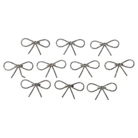YYlingx 10 PCS Bow Shaped Rhinestone Pins, Sliver Fashion Bowknot Brooch Pin for Decoration/DIY