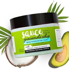 Sauce Beauty Guacamole Whip Deep Moisture Mask with Avocado, Jarrah Honey, Argan Oil, and Monoi Oil - Repair Damaged or Dry Hair - Improve Shine and S