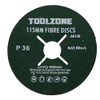 10pc 115mm (4.5") Fibre Discs 36 Grit Abrasive Sanding Disc