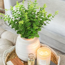 36Pcs Green Eucalyptus Stems Artificial Eucalyptus Leaves Decor Eucalyptus Branches 15 inch Faux Tender Green Eucalyptus Stem for Spring Wedding Centerpiece Flower Bouquet Christmas Office Home Decor