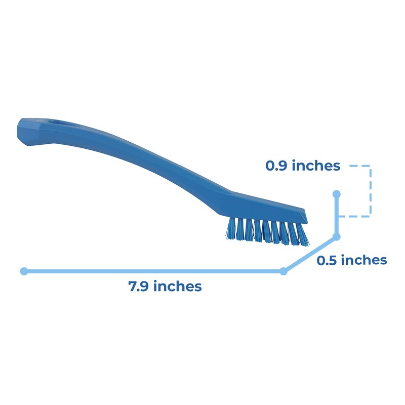 Kyowa Clean JBLR905 Vikan Detail Brush, Hard, Blue, Total Length: