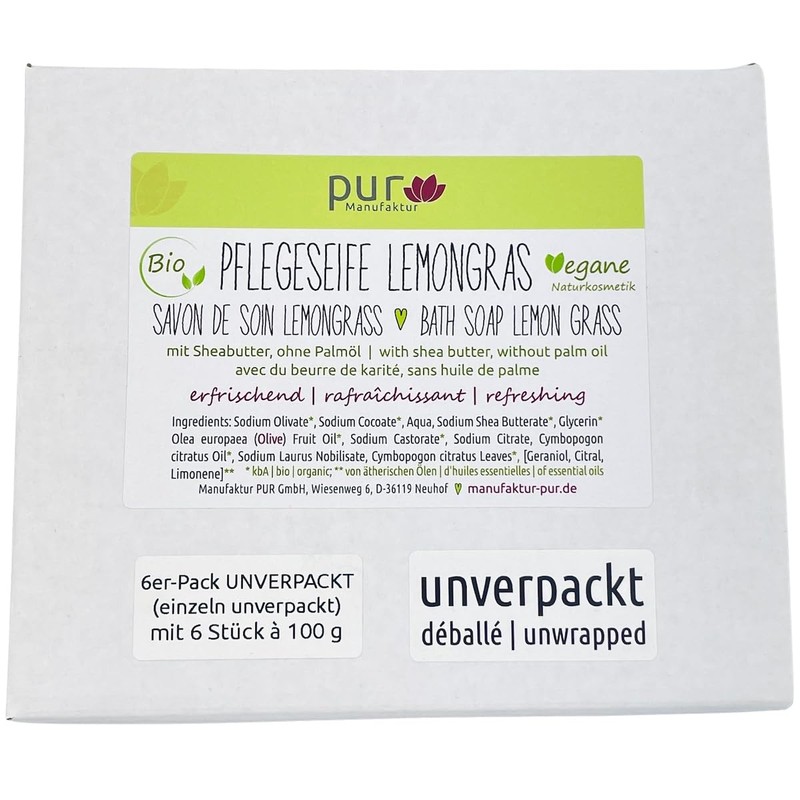Pack of 6 Lemongrass Care Soap with 6 x 100