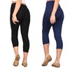 Lildy Solid Capri Super Soft Leggings, Navy/Black, L-XXL