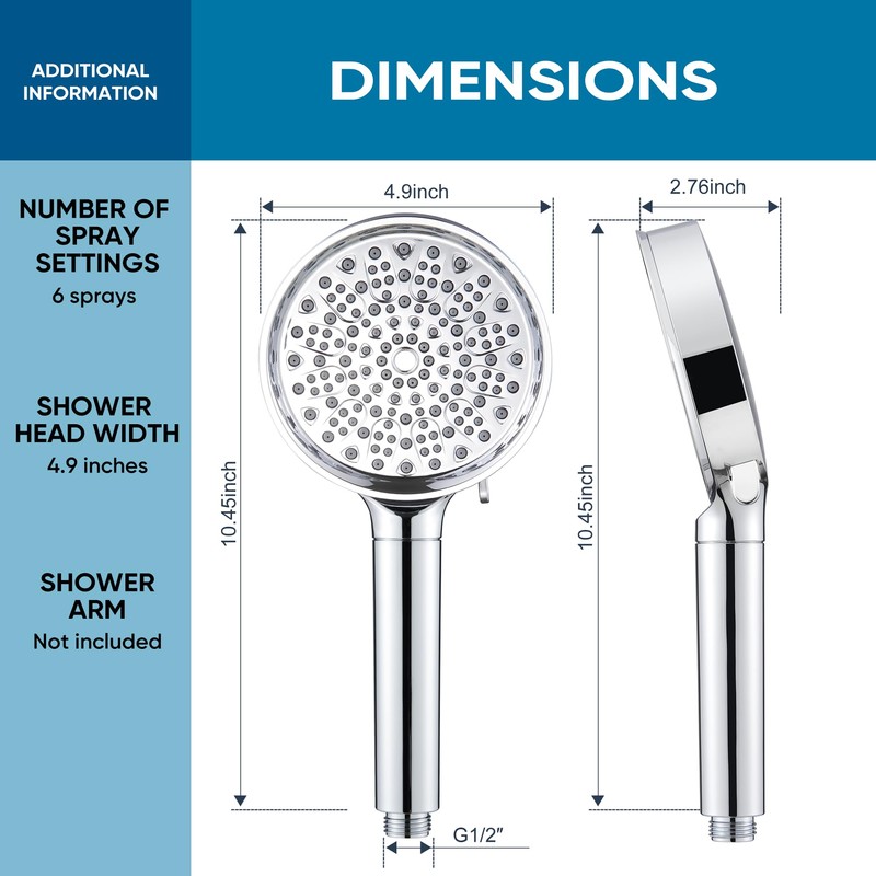 Cobbe Filtered Shower Head with Handheld, High Pressure 6 Spray