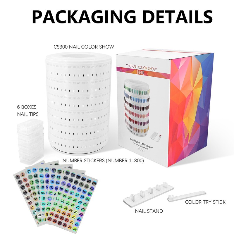 Upgraded Nail Polish Display Book 300 Colors, Professional Nail Color