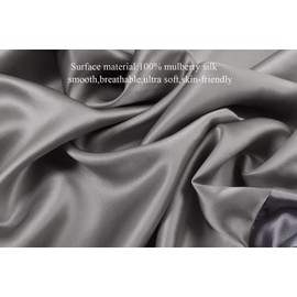 Knlpruhk Silk Fitted Crib Sheet 28" x 52" Surface (100% Pure Mulberry Silk) – 9" Deep Pocket (Satin) for Baby Hair 19 Momme 6A High Grade Fibers Ultra Soft Smooth Breathable Grey