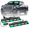 XRIDONSEN 2x 17 inch Green White Emergency Lights for Vehicles