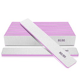 Professional Nail File Double Sided 80/80 Grit Nail Files Manicure Tools for Nail Grooming and Styling, 12 Pcs File Nail for Poly Nail Extension at Salon