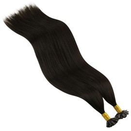 Darkest Brown U Tip Hair Extensions - Real Human Hair Keratin Tip - 16 Inch Fusion Remy - 50G 1G/S