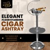 Stinky Cigar Silver Floor Standing Cigar Ashtray with Windproof Design,
