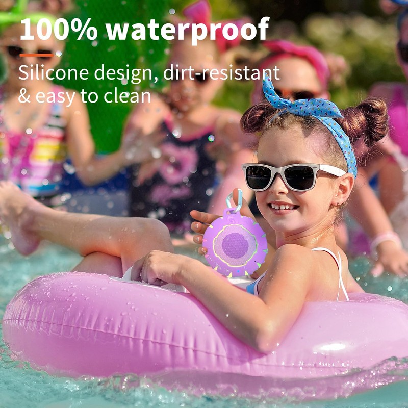 HEYSONG Waterproof Shower Bluetooth Speaker, Durable & Portable with Clear