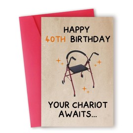 Funny 40th Birthday Card,40th Birthday Gifts for Him Her,Happy 40 Year Old Birthday Decorations for Women Men,40th Birthday Card for Husband Wife
