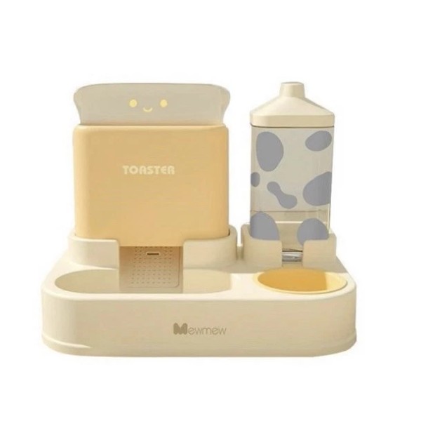 Automatic Feeder Dog Cat Food Bowl With Water Fountain Large