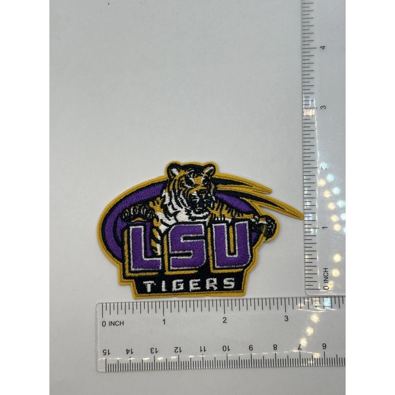 LSU Tigers Patch Iron On 3.25” X 2.25” Embroidered Old