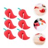 WOONEKY 6pcs Pepper Shaped Boil Lifters Heat-Resistant Pot Spill Stoppers