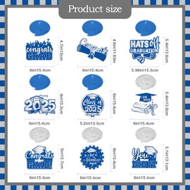 Blue and White Graduation Decorations Graduation Hanging Swirl Class of 2025 Congrats Grad Hanging Decorations for Graduation Party Decorations Supplies
