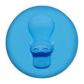 Bizzu Silicone Bathtub Drain Stopper for Baby & Toddler, Soft Flexible Bath Tub Plug with Hippo Design, Easy-Clean Baby Bath Time Accessory, Blue