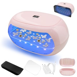 Kizaten Double-Sided UV Resin Lamp for Curing Lamps of Resin, 60 W Quick-Curing UV Resin Lamp with LED Display for DIY, Resin, Moulds, Jewellery Making (Rose)