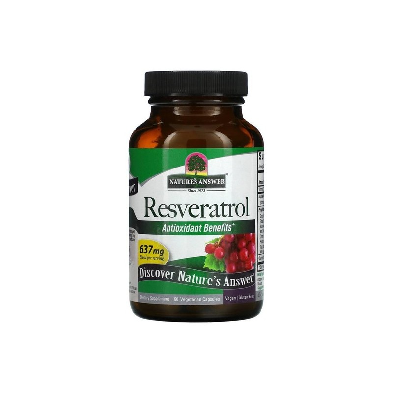 Nature's Answer Resveratrol 637mg 60 Veg Capsules (Purchased directly from