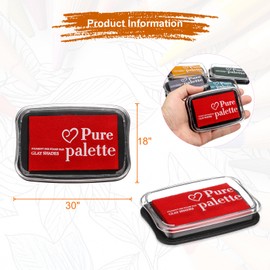 sourcing map 2pcs Finger Ink Pad for Rubber Stamps Craft, 18 x 30" Washable Pigment Ink Pad Stamps for Footprint Handprint Stamping Paper Wood Fabric Scrapbooking, Red