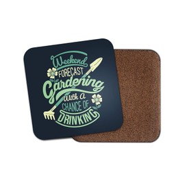 1 x Funny Gardening Forecast Joke Coaster - Garden Drinking #29297