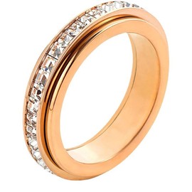 LiyCarp Anxiety Spinner Rings Fidget Rings Stainless Steel Wedding Engagement Band for Women Girls Stress Relief(Rose Gold),Size 9