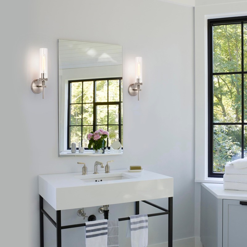 Brushed Nickel Bathroom Vanity Light, Wall Sconces Set of 2