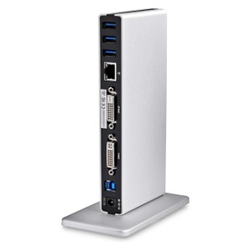 StarTech.com Dual Monitor USB 3.0 Docking Station w/ DVI to VGA & HDMI Adapters, 5x USB 3.0 & Audio - Vertical DVI Dock for Mac & Windows (USB3SDOCKDD)