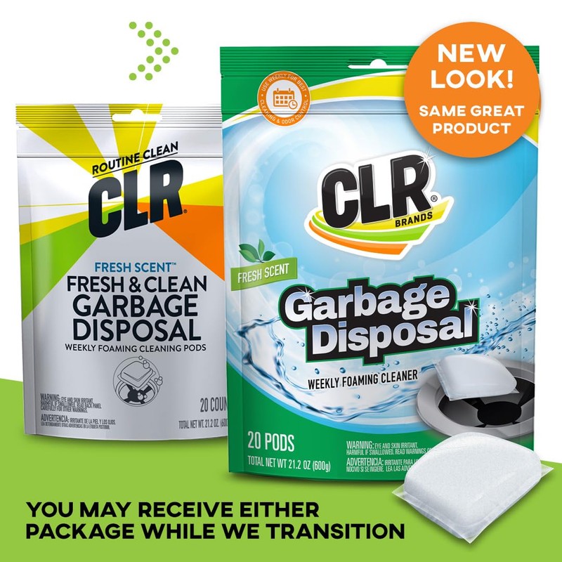 CLR Brands Garbage Disposal Cleaner and Deodorizer Pods, 20 Count,