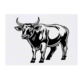 'Bull Standing' Temporary Tattoo - Water Resistant, Skin-Safe, Non-Toxic Transfer (TO00081495)