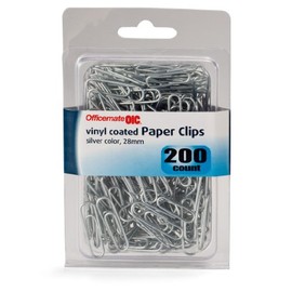 Officemate OIC Standard #2 Vinyl Coated Paper Clips, Translucent Silver, 200 in Pack (97214)