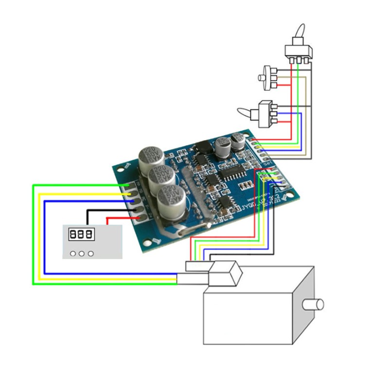 Brushless Motor Controller Balanced BLDC Driver Board with Hall DC12V‑36V