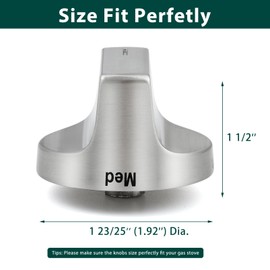 W11122880 Stove Knobs Replacement Parts for Whirlpool Gas Range Oven Whirlpool WFG745H0FS1 WFG770H0FZ0 Stainless Steel Range Surface Burner Control Cooktop Metal Gas Stove Knobs Parts 5 Pcs