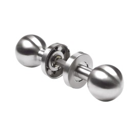 Amig - Round Knob Set for Interior Doors Model 11 g | Diameter 62 x 77 mm | Rectangular Panel Trim | Ergonomic Handle | Stainless Steel 18/8 Matt