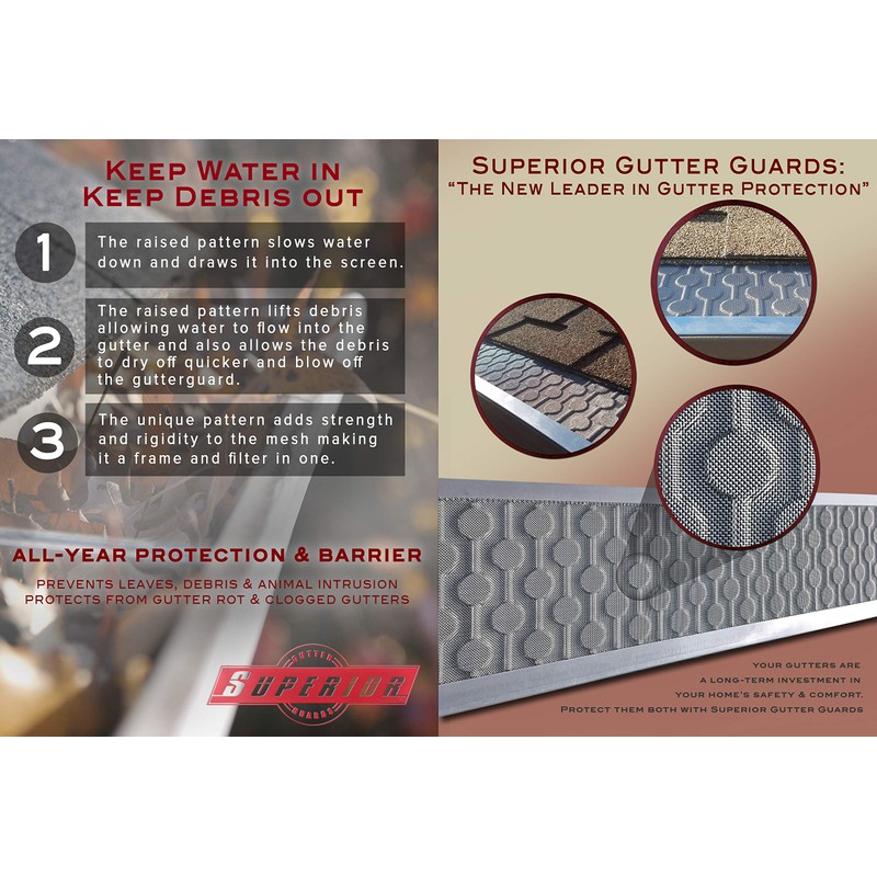 Superior Gutter Guards | NEW Raised Stainless-Steel Screen Technology Gutter