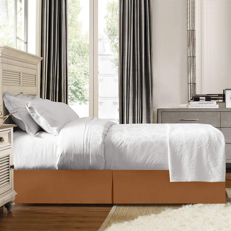 Clara Clark Premier 1800 Collection Solid Bed Skirt - Brushed