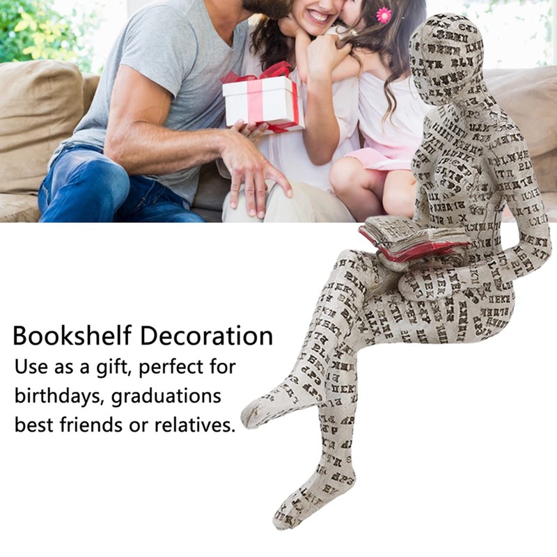 Ruspela Resin Reading Woman Figurine Handmade Abstract Thinking Sculpture Innovative