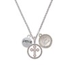 Delight Jewelry Silvertone Peace with AB Crystal and Dove Silver-tone Give Thanks to God Cross Pendant Necklace, 23"