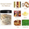 BiBiFly 250ml 16pcs Clear Plastic Round Jars with Black Lids,