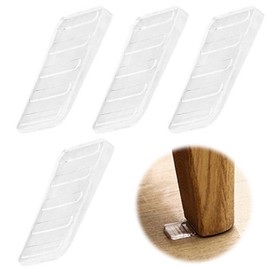 PAVIKE Furniture Leveling Shim (4 Pieces) Furniture Spacer Clear Furniture Leveling Shim with Non-slip Texture, Used to Prevent Flattening Floors, Bed Legs, Desks, Chairs, Cabinets, Door Gaps,