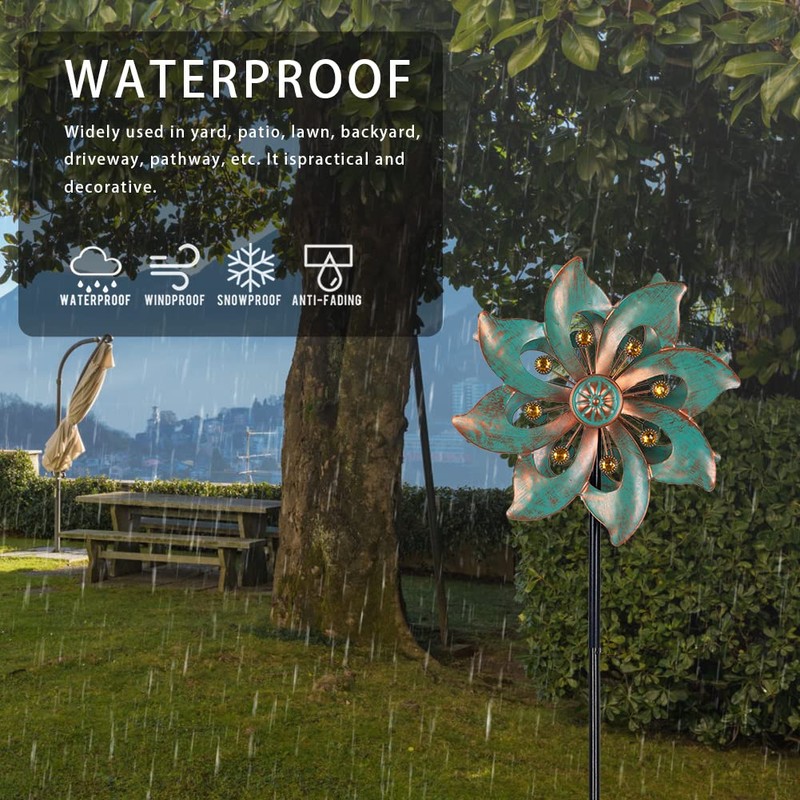 VEWOGARDEN Double Blade Wind Spinners Outdoor Small Garden Decorations, Rustproof