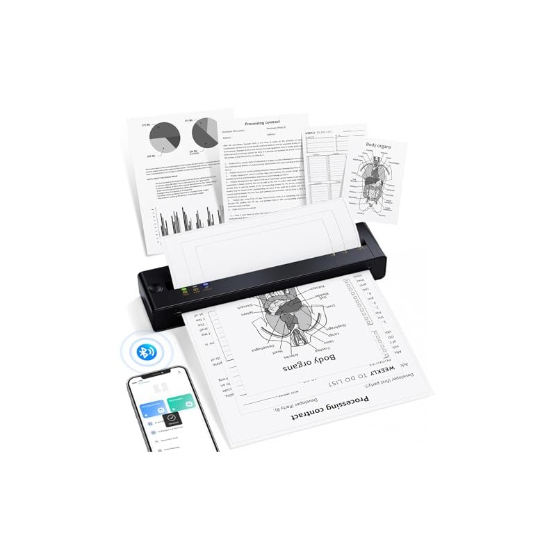 TATTMUSE Wireless Inkless Thermal Portable Printer for Travel