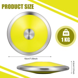 Syhood Throwing Discus Nylon Plastic Iron Training Discus Athletic Track and Field Equipment for High School Outdoor Sports Training Practice Boys Men Women (Yellow, 1 kg)