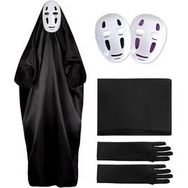 Kaonashi Cosplay Costume, Includes 2 Masks Included, Costume, Halloween, School Festivals, Festivals, Photography, Christmas, Performances, Various Types of Parties (Children 120)
