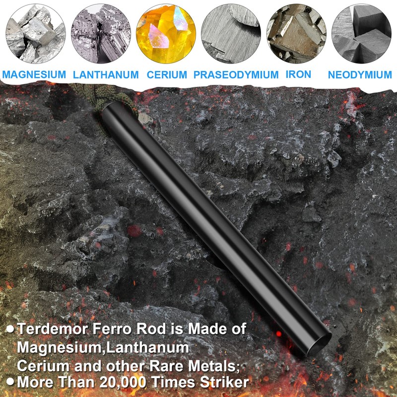 Ferro Rod Fire Starter Kit – 5" Flint and Steel